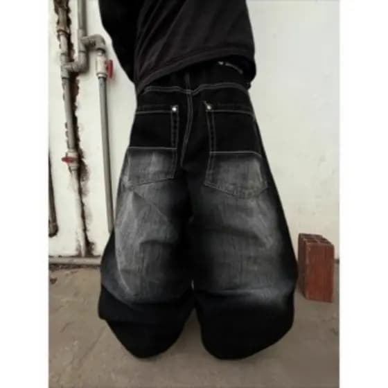 Americano Y2K 2025 Novo Baggy Perna Larga Preto Jeans Overszied Feminino Rua Casual Coringa Calças Casal Vintage Streetw
