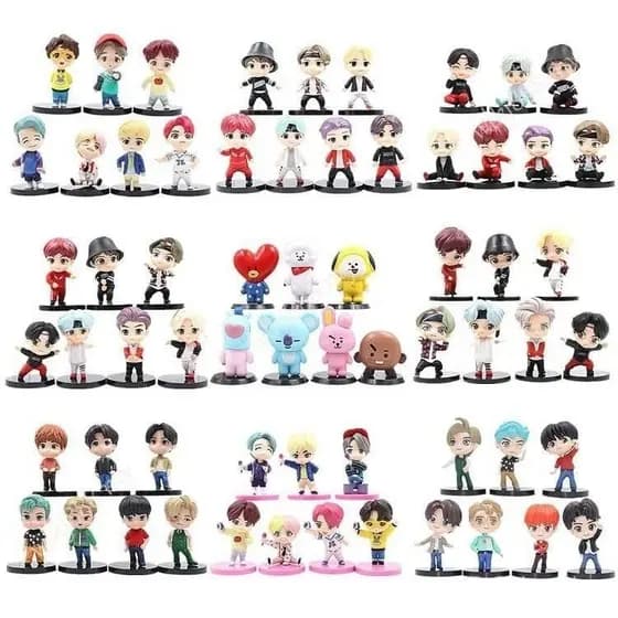 7 Peças/set Bts Jung Kook V Jimin J Hope Suga Jin Rm Articulado Bonecos Modelo De Figura De Ação