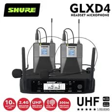 Microfone de fone de ouvido sem fio SHURE GLXD4-V2-HEADSET, receptor de canal duplo, sinal de estabilidade Anti-interfer