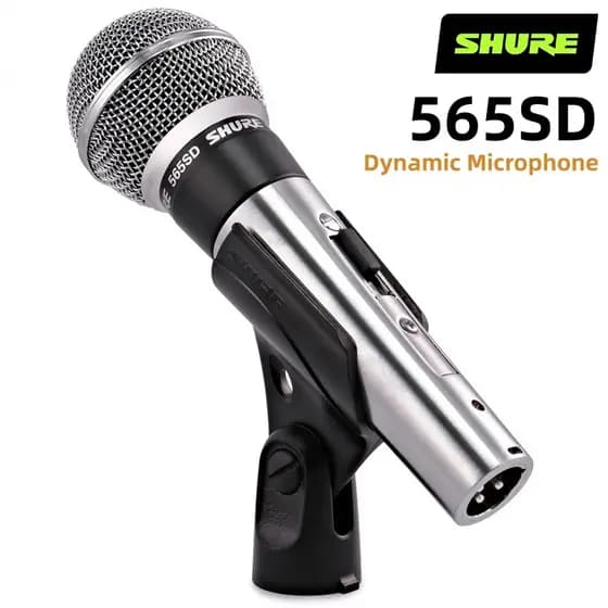 Microfone com fio cardióide de alta fidelidade SHURE 565SD, ensaio familiar/banda/estúdio de casamento/karaokê, microfon