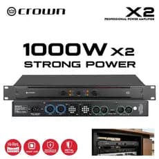 AMPLIFICADOR DE POTÊNCIA Crown X2 AMPLIFICADOR DE POTÊNCIA profissional de alta potência, 1.000 W x 2 canais duplos, amp