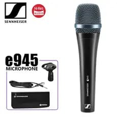 Microfone cardióide dinâmico com fio Sennheiser E945 reduz a interferência de ruído, redondo de qualidade de som nítida,