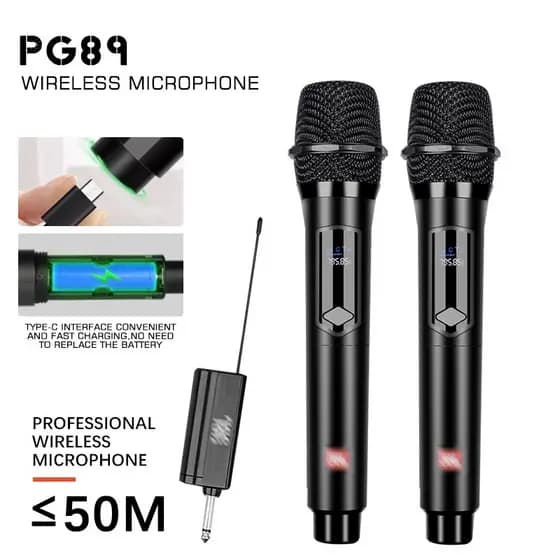 Microfone sem fio Universal PG89, microfone sem fio recarregável, Mini receptor portátil, sinal estável, microfone domés