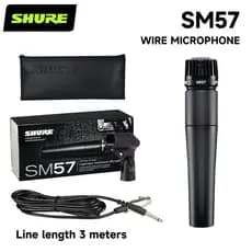 Microfone cardióide dinâmico com fio SHURE SM57-LC, estúdio de gravação profissional/guitarra elétrica/alto-falante/tamb