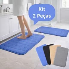 Kit 1/2 Tapete Banheiro Antiderrapante Super Soft Macio Luxo 60cmx40cm