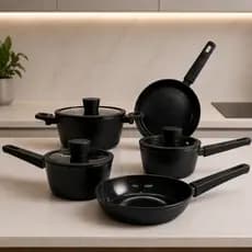 Jogo De Panelas Maison Kit 5 Peças Cerâmica Antiaderente Tampa Soft Touch Hauskraft Premium