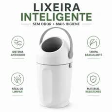 Lixeira Inteligente Antiodor Fralda Lixo Magico Branca Cozinha Banheiro 12L