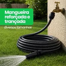 Mangueira De Jardim Grande Reforçada Trançada Com Esguicho Regulável Resistente