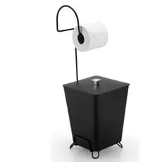 Suporte de Chão para Papel Higiênico com Lixeira 7L – Moderno, Prático e Durável