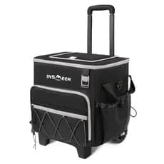 INSMEER Coolers e Bolsas Térmicas Com Rodas - 55 Latas/40 L para Praia Camping,Viagens em Família