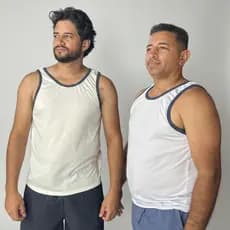 Kit 2 Regatas Masculina Básica Tradicional Duas regatas masculinas casual brancas