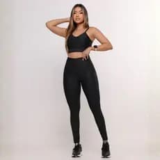 Conjunto Feminino de Academia Conjunto Fitness Feminino Calça Legging com Bolso e Top com Bojo Removivel