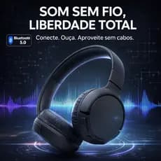 Fone Bluetooth Sem Fio 5.0 Headphone On Ear com Microfone Tune 510 Premium Preto Para Celular Android iPhone