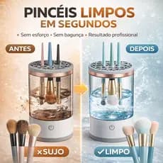 Limpador de Pincel Maquiagem Elétrico Automático USB Bivolt Lavador Portátil Profissional