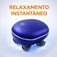 Massageador Elétrico Cabeça e Corpo Recarregável 3 Velocidades 4 Cabeças Silicone Relaxante
