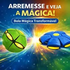 Bola Mágica Disco Voador Transformável LED Vira Bola Frisbee Brinquedo Interativo Crianças Pets