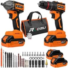 Kit 2 furadeira parafusadeira chave de impacto parafusadeira 21v 2 Baterias 2.0Ah Brushless