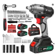 Chave de impacto profissional 21V parafusadeira de impacto 2 Bateria 2.0AH