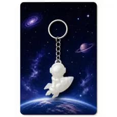 Chaveiro Astronauta Foguete Fluorescente Brilha no Escuro Decorativo Presente Criativo Mochila