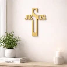 Cruz Decorativa Jesus Parede Decoração Religiosa Cristã Enfeite Casa Sala Quarto Escritório Presente