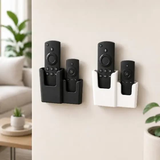 Suporte Porta Controle Remoto Parede 2 Lugares Organizador Com Fita Dupla Face