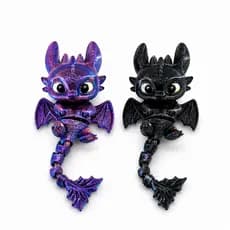 Brinquedo Boneco Dragão Decoração Banguela Fúria da Noite Colorido Articulado Miniatura