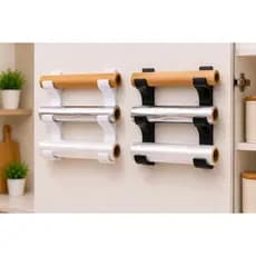 Suporte Porta Multiuso Organizador Armário Para Rolos Cozinha Papel Alumínio Filme PVC Dupla Face