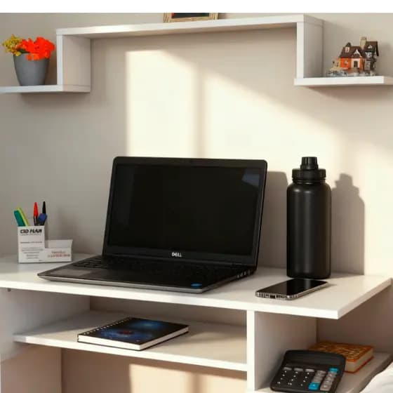 Mesa Escrivaninha Suspensa Para Computador Notebook Prateleira Multifuncional Moderna
