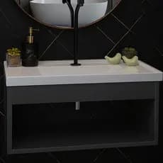 Gabinete de Banheiro com Pia Slim 60cm MDP Design Moderno