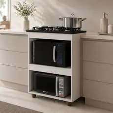 Kit Balcão Turim Com Fogão Cooktop à Gás 5 Bocas Itatiaia Branco