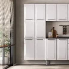 Paneleiro Itatiaia Luce 6 Portas Aço Branco com Pistão a Gás e Prateleiras Reforçadas para Cozinha
