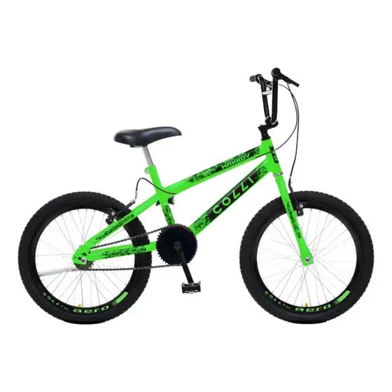 Bicicleta Colli Max Boy Cross Aro 20 Verde Neon  - BMX Aço Carbono Quadro 12 Juvenil Rodas Aero