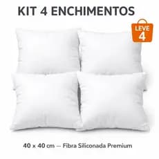 Kit 4 Refil Enchimento Almofada 40x40 Flocos Macio Lavável Sofá Decoração