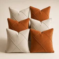 Kit 6 Capas de Almofadas para Sofá Premiun Suede Decorativo Casa Sala Quarto Slim
