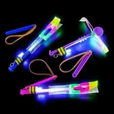 KIT 6/12/24 Brinquedo Led Voador Foguete Helicóptero Avatar Estilingue Flecha de Iluminação Voadora-ABC