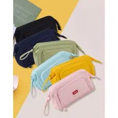 Estojo De Lápis Caneta Esferográfica De Papelaria Bolsa De Armazenamento Portátil De Grande Capacidade--ABC