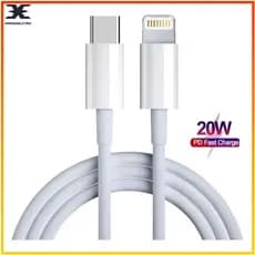 Cabo Lightning Compatível iPhone iOS USB-C 20W Carregamento Rápido PD 1M 2M Cabo Reforçado para Dados e Carga