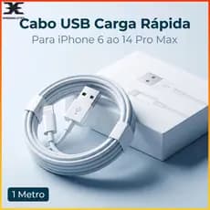 Cabo Carregador USB 1M Carga Rápida Compatível  Iphone 6 7 8 XR X/XS 11 12 13 14 PRO MAX