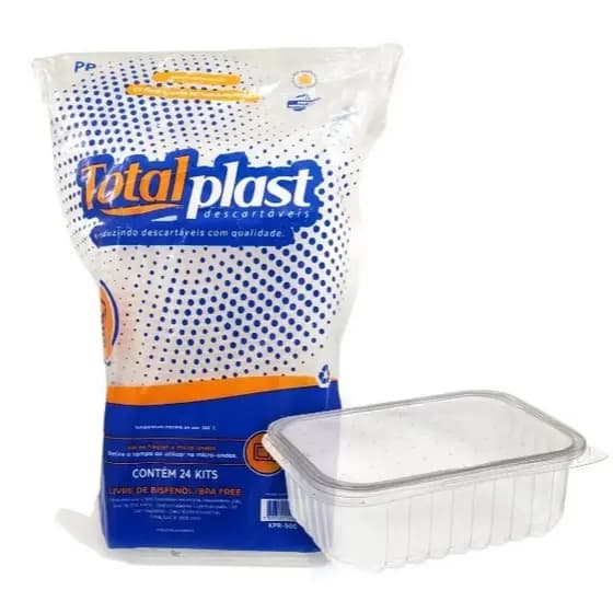 Pote Retangular Freezer e Micro-ondas 750ml Totalplast c/24 unidades