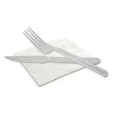Kit Refeição c/ 50 un (Garfo+Faca+Guardanapo)