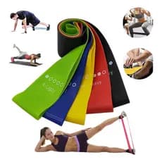 Kit 5 Faixas Elásticas Mini Band 5 Resistências Fisioterapia Musculação [preto, Azul, Verde, Vermelho, Amarelo]