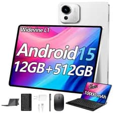 Tablet 10.1”  12GB + 512GB Android 15 5G Wi-Fi 10000mAh 16MP + 32MP Com Chamadas- Kit Completo Com Caneta e Teclado