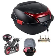 Baú Bauleto Moto C/Base 35L Universal com Trava, Resistente à Água e Antifurto