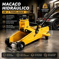 Macaco hidráulico profissional de grande porte, 2T, adequado para oficinas e reparos de veículos.