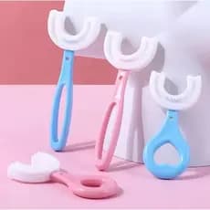 Escova de Dente Infantil em Formato U Aprendizado e Higiene 360° Cerdas Macias Crianças e Bebês