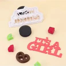 Cortador Molde It's a Girl (É uma menina) Biscuit Pasta Americana Biscuit