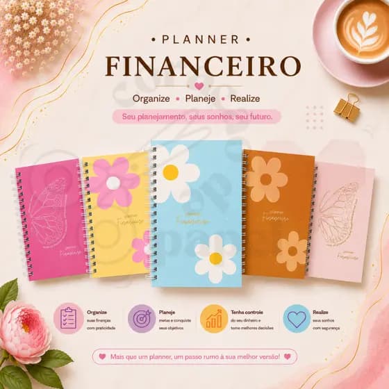 Planner financeiro Organizador de contas A5