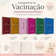 Caderneta de Vacinação A5 | Miolo Colorido | Espiral | Personalizada