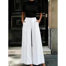 Calça Pantalona De Prega Verde Oliva | Alta Cintura, Tecido Fluido, Moda Elegante Para Trabalho E Dia A Dia (P/M/G)
