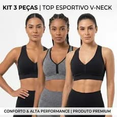 Kit 3 Tops Fitness Nadador Com Bojo Removível Academia Suplex Feminino Ginastica Treino Atacado